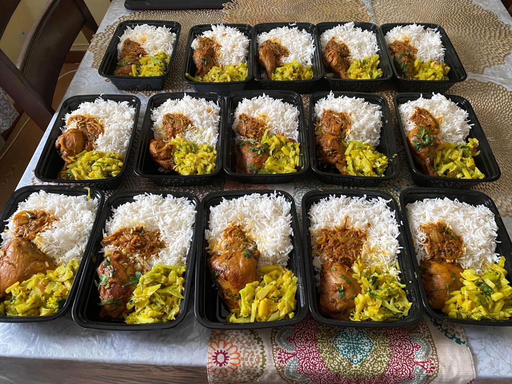 Chicken over rice, lovebirds